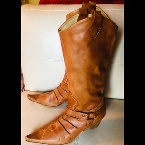 Italian Leather Cowboy Cowgirl Boots